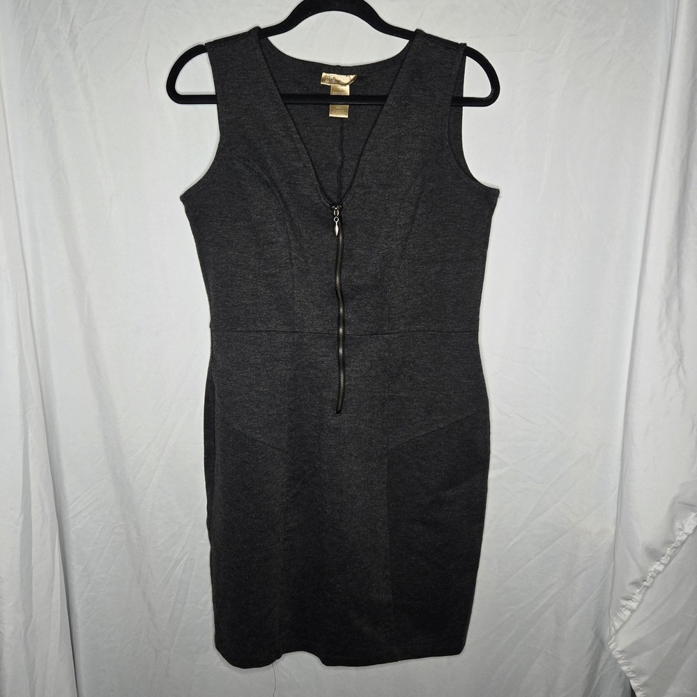 Miss Tina By Tina Knowles Tank Zip Dress Gray Women's 14 Y2K Retro‎ 90's Classic